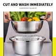 thumbnail image 4 of Bxaolu Germany Multifunctional Stainless Steel Basin,2026 New Shredding & Drainage Chopping Basin, 3-in-1 Strainer and Drain Basket for Vegetables Fruits,Rice Rinser Food Graters (11"/28cm), 4 of 9