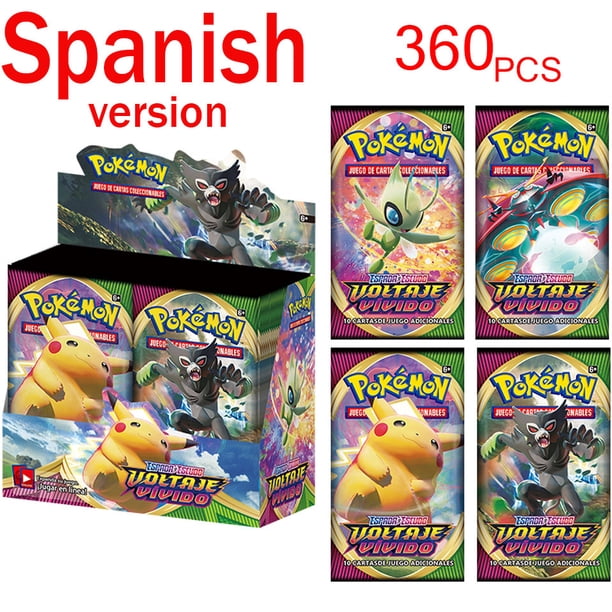 Juego de cartas de refuerzo de Pokémon, juego de mesa de Anime de dibujos animados en español, colección de cartas de batalla, juguetes para niños, regalos, 360 unids/set