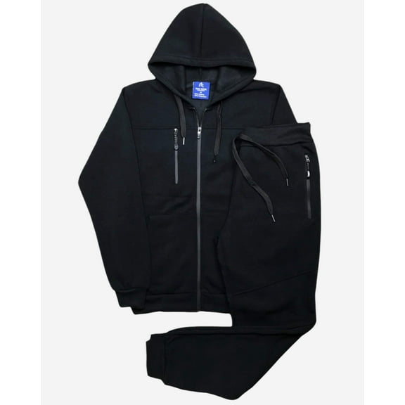 Men Tech Jogger Fleece Suit Top and Bottom Sweatsuit Outfit