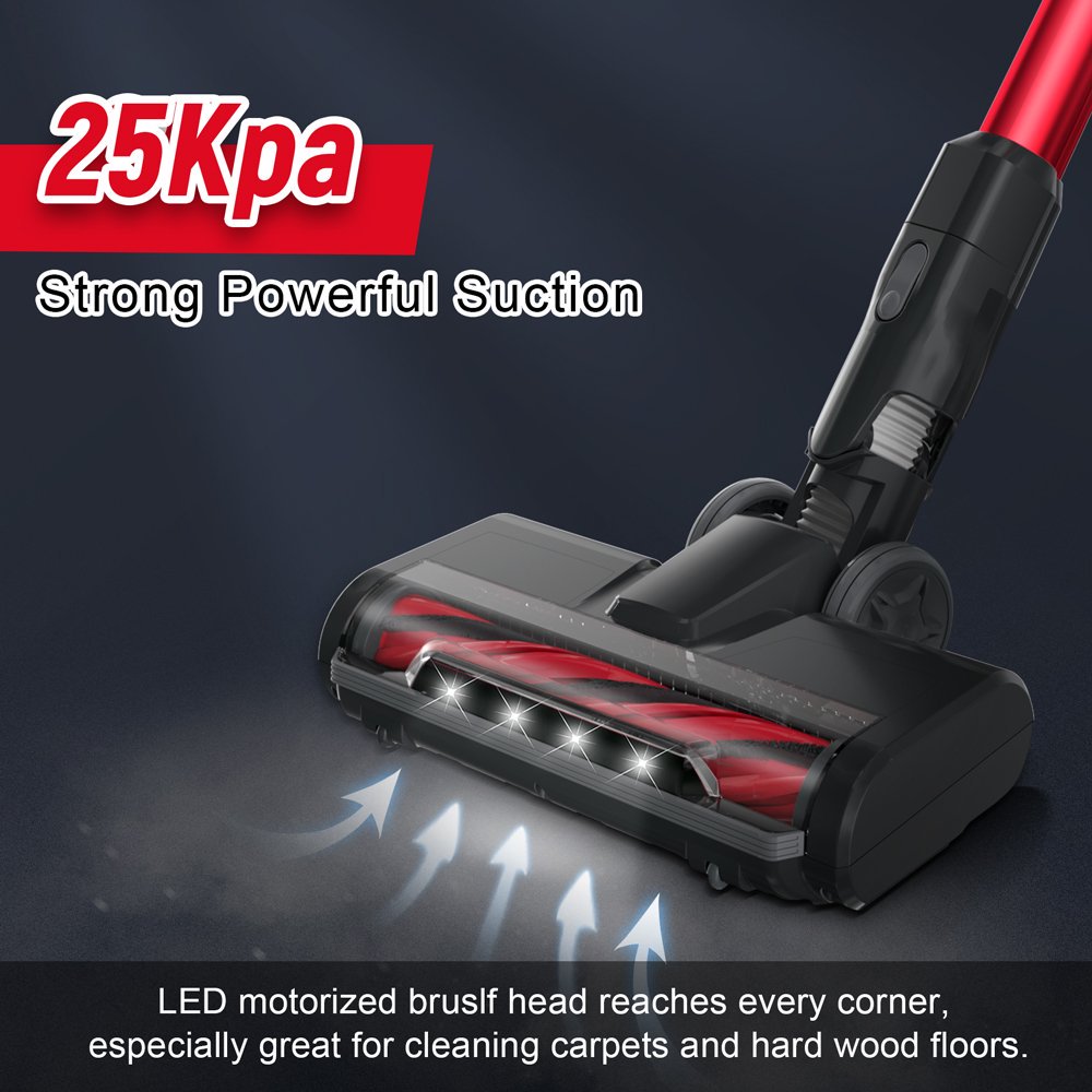 V20 Cordless Vacuum Cleaner, 25Kpa 230W Powerful Suction Stick Vacuum, Up  to 45min Runtime , 4-in-1 Lightweight Vacuum for Home 