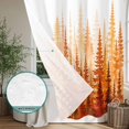 thumbnail image 6 of Orange Forest Fall Shower Curtain - Water Repellent Fabric Shower Curtains Washable, Orange Ombre Trees Watercolor Pine-Trees Decorative Polyester Cloth Bathroom Curtains Modern Bath Decor 72"x72", 6 of 8
