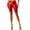 Red, variant on FashionStream Metallic High Waist Casual Bermuda Shorts, Women's