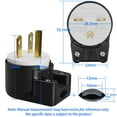 thumbnail image 6 of Strhowill 90 Degree 3 Pole DIY Rewirable,Right Angle Nema 6-15P 15A 250V AC Plug,Replacement Cord Connector Outlet,12 Direction Rotatable Plug., 6 of 8