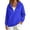 Blue, variant on Women's Hoodies Long Sleeve Drawstring Pullover Half Zip Up Solid Color Drop Shoulder Sweatshirts with Pocket