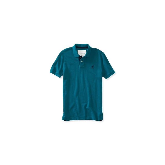 Polo de rugby con logo bordado Aeropostale para hombre verde mediano