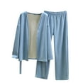 thumbnail image 2 of Goodtrade8 Woman Plus Pajamas 2 Piece Loungewear Soft Solid Color Long Sleeve Casual V-Neck Women Pj Sets, 2 of 5