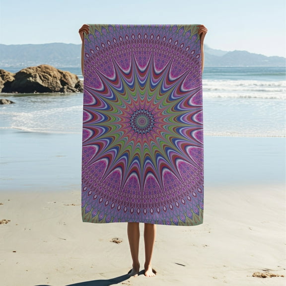 Adult Beach Towels, Bohemian Beach Towels, Bohemian Pattern Print Bath Towels