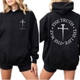 thumbnail image 3 of The Way The Truth Double Sided Hoodie – Christian Catholic Faith Hoodie, Inspirational Bible Verse Sweatshirt, Religious Gift, 3 of 7