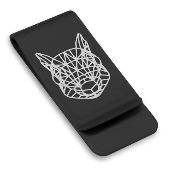 Stainless Steel Geometric Polygon Squirrel Animal Classic Slim Money Clip Credit Card Holder