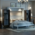 thumbnail image 3 of Bed Frame Queen Size Murphy Bed Wall Bed with Closet ,Drawers and Table,White, 3 of 7