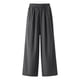 thumbnail image 2 of Ceisia Men's All-Season Solid Color Wide Gift Leg Pants Ice Silk Drape Fabric Elastic Waist Drawstring Pockets for Outdoor Casua l Daily, 2 of 7