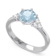 thumbnail image 2 of Diamond-Capitals 2.20 Ct Sparkle Round Shape Natural Diamond Aquamarine Engagement Ring for Ladies 14K White Gold Size 3.5, 2 of 7