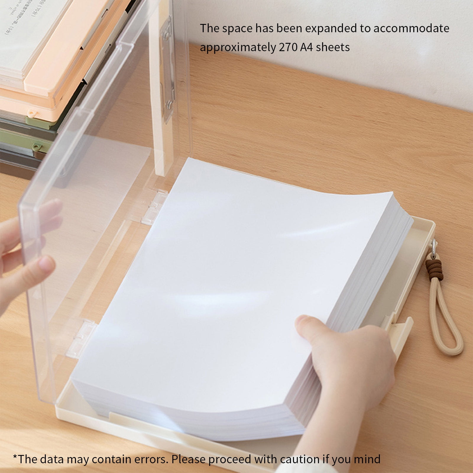 Double Layer ABS File Storage Box Multifunctional Document Organiser Clipboard 9.88x13.39Inch For School Travel
