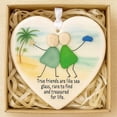 thumbnail image 7 of True Friendship Sea Glass Ornament,Shine Like 2D Heart-Shaped Sea Glass Friendship Keepsake for Christmas Tree Hanging Ornament, Handcrafted Ocean-Inspired Pendant Decor for Best Friends 3.54", 7 of 7