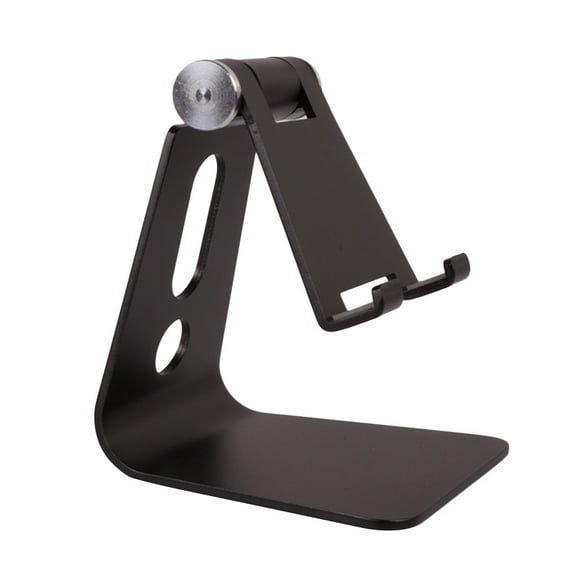 Adjustable Aluminum Stand Multi-Angle Cell Phone Holder Cradle Dock Stand for iPhone 7 6 6s Plus 5 5s 5c Tablets Android Smartphone Universal Phone Stand (Black)
