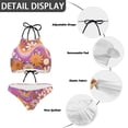 thumbnail image 5 of Garronmavis Hippy Flower His and Hers Couple Swimsuits Matching Set Women's String Two Piece Halter Top Triangle Bikini Set and Men's Swim Trunks Quick Dry Bathing Suit Big & Tall, 5 of 7