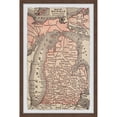 thumbnail image 2 of Marmont Hill Inc. 'Map of Michigan II' Framed Painting Print 24 x 36, 2 of 5