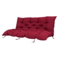 thumbnail image 1 of 3 Seater Porch Swing Cushion with Backrest and Ties, Made of Premium Polyester and PP Cotton, Great for Outdoor Furniture, Features Rivet and Tufted Design, 1 of 7