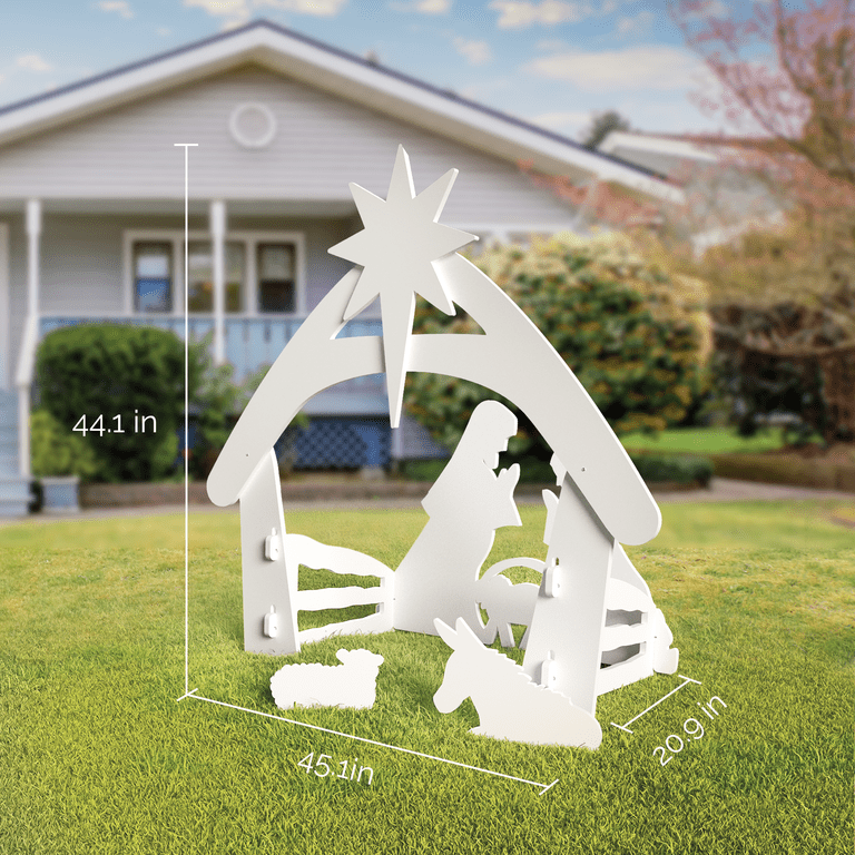 Pvc Nativity PVC Nativity Figures With Stable Outdoor Christmas Nativity Set ...