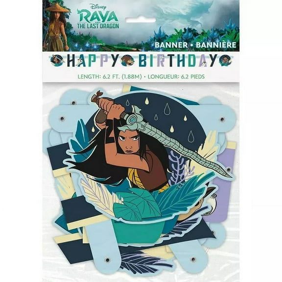 Unique Jointed Banner - 18 x 18 Plastic Raya and the Last Dragon 1 Pc, 6.5ft, Multicolor