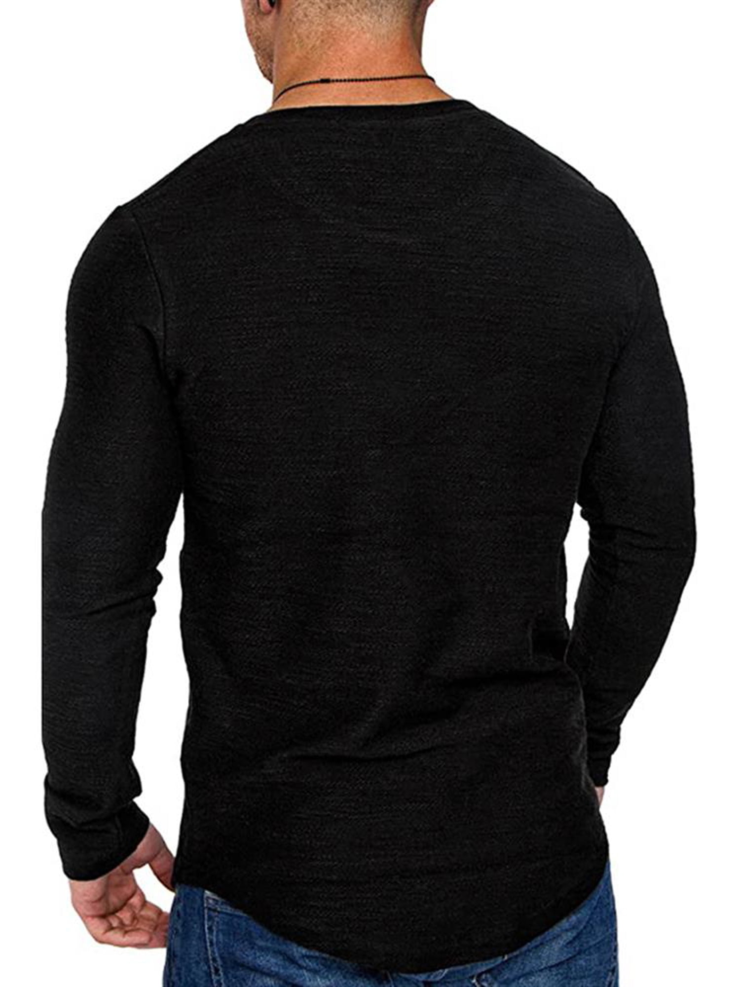 Mens Print Long Sleeve Crew Neck T-Shirts Casual Slim Fit Muscle Tops Blouse US