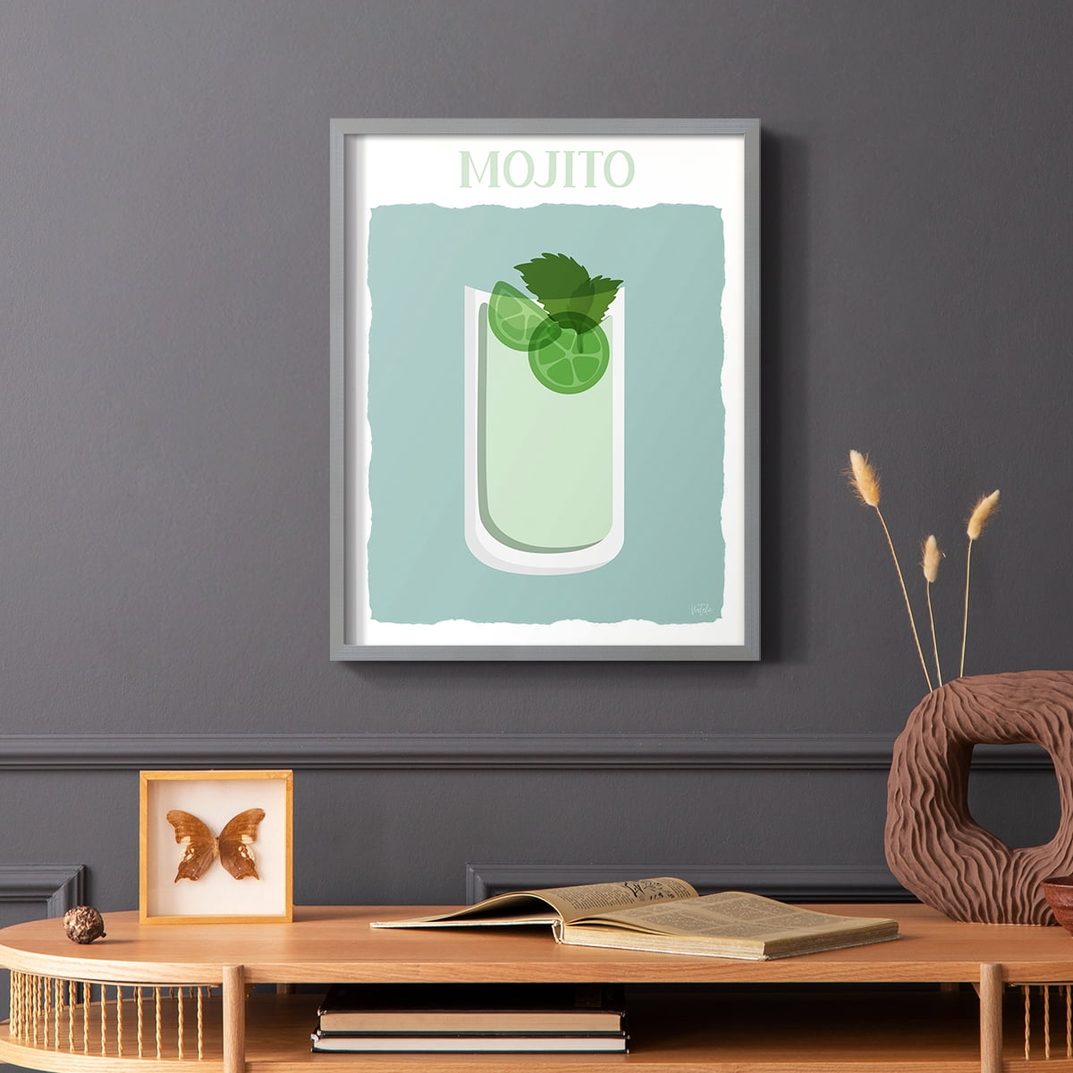 Mojito in Gray Solid Wood 8 x 10 Framed Print