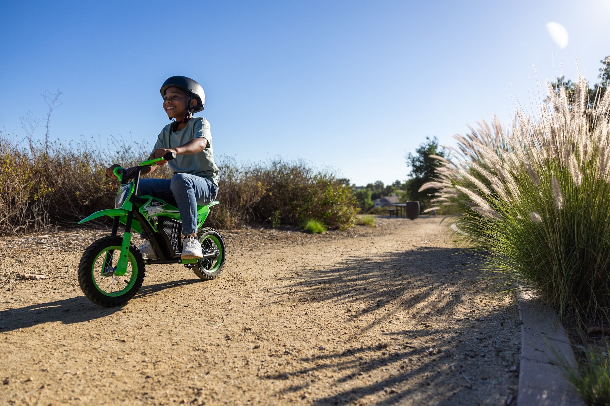 Adventure Force 12V Electric Dirt Bike, Kids Battery Powered Ride on, Ages 5 Years and up, Green