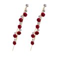 thumbnail image 3 of Shisuyan 1 Pair Long Rose Earrings Rhinestone Dangle Earrings for Women Ear Jewelry, 3 of 9