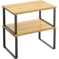 thumbnail image 2 of SONGMICS Estante para Especias, Juego de 2, Organizador de Armario, Especiero de Cocina Extensible, Negro y Natural, 2 of 5