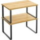 thumbnail image 1 of SONGMICS Estante para Especias, Juego de 2, Organizador de Armario, Especiero de Cocina Extensible, Negro y Natural, 1 of 10