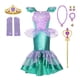 thumbnail image 3 of Vestido de la Sirenita Ariel para niña, conjunto de disfraz de sirena, ropa de fiesta de cumpleaños y Carnaval, 3 of 5