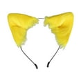thumbnail image 2 of Diadema con orejas para fiesta, hecha a mano, con pelo sintético, ideal para disfraz de carnaval. Amarillo, 2 of 9