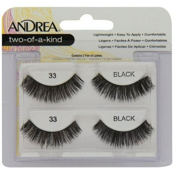 Andrea Twin Pack False Eyelashes, Style 33, Black, 2 Ct