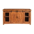thumbnail image 2 of Wood and Metal TV Stand With 2 Mesh Style Doors, Honey Tobacco Brown- Saltoro Sherpi, 2 of 8