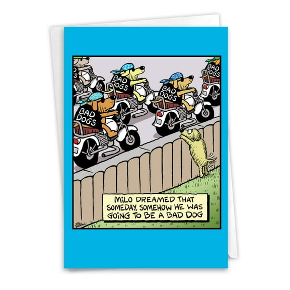 NobleWorks Funny Birthday Greeting Card with 5 x 7 Inch Envelope (1 Card) Bday Bad Dog C10301BDG