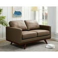 thumbnail image 2 of LeisureMod Chester Modern Faux Leather Loveseat in Taupe Leather, 2 of 10