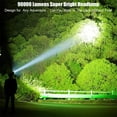 thumbnail image 4 of LED Rechargeable Headlamp, 90000 Lumens Super Bright with 5 Modes and IPX7 Level Waterproof USB Rechargeable Headlamp, 90 Adjustable, Suitable for Outdoor Camping, Running, Cycling,Climbing, Etc, 4 of 7