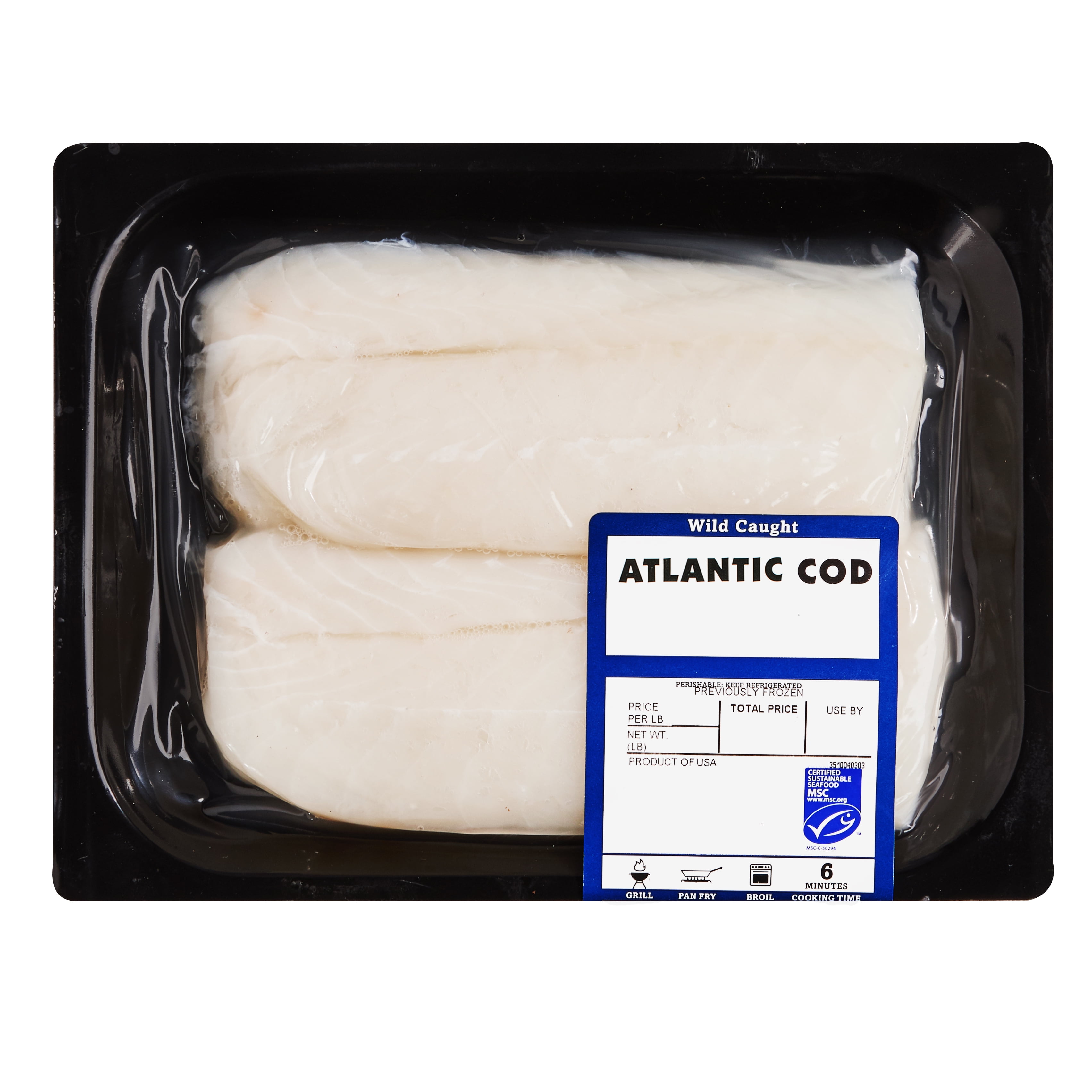 Wild Caught Cod Portions 0 7 1 1 Lb Walmart Com Walmart Com