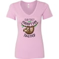 thumbnail image 3 of Inktastic Our 1st Mother's Day Together Cute Mom and Baby Sloth Women's V-Neck T-Shirt, 3 of 5
