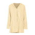 thumbnail image 5 of Lindreshi Winter Coats for Women Plus Size Clearance Women's and Winter Solid Color New Style Hooded Cardigan Top Knitted Sweater Coat, 5 of 5