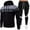 Black, variant on Dagugfen Workout Sets for Men Zip up Sweatshirt with Hood Black Drawstring Pants Casual Sweatsuit Fashion
