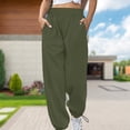 thumbnail image 3 of Pantalones De Chándal Básicos Pantalones de chándal básicos para mujer, cordón de algodón, ajuste holgado, ropa diaria (verde militar S) Cgtredaw para Mujer ejercito verde T M, 3 of 6