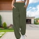 thumbnail image 3 of Pantalones De Chándal Básicos Pantalones de chándal básicos para mujer, cordón de algodón, ajuste holgado, ropa diaria (verde militar S) Cgtredaw para Mujer ejercito verde T M, 3 of 6