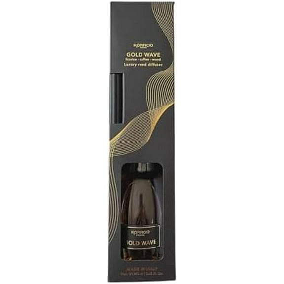 Firenze Gold Wave Luxury Reed Diffuser 8.45 fl. oz, Made in Italy (Licorice-Coffee-Wood)