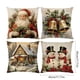 thumbnail image 3 of Juego de 4 fundas de almohada navideñas | Fundas de almohada con estampado navideño de Papá Noel | Fundas de cojín decorativas de poliéster de 45 x 45 cm para sofá cama y salón, 3 of 5