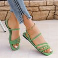 thumbnail image 4 of Willtoo Women's Lace-up Flat Sandals Strappy Open Toe Slingback CrissCross Casual Summer Slides, 4 of 5
