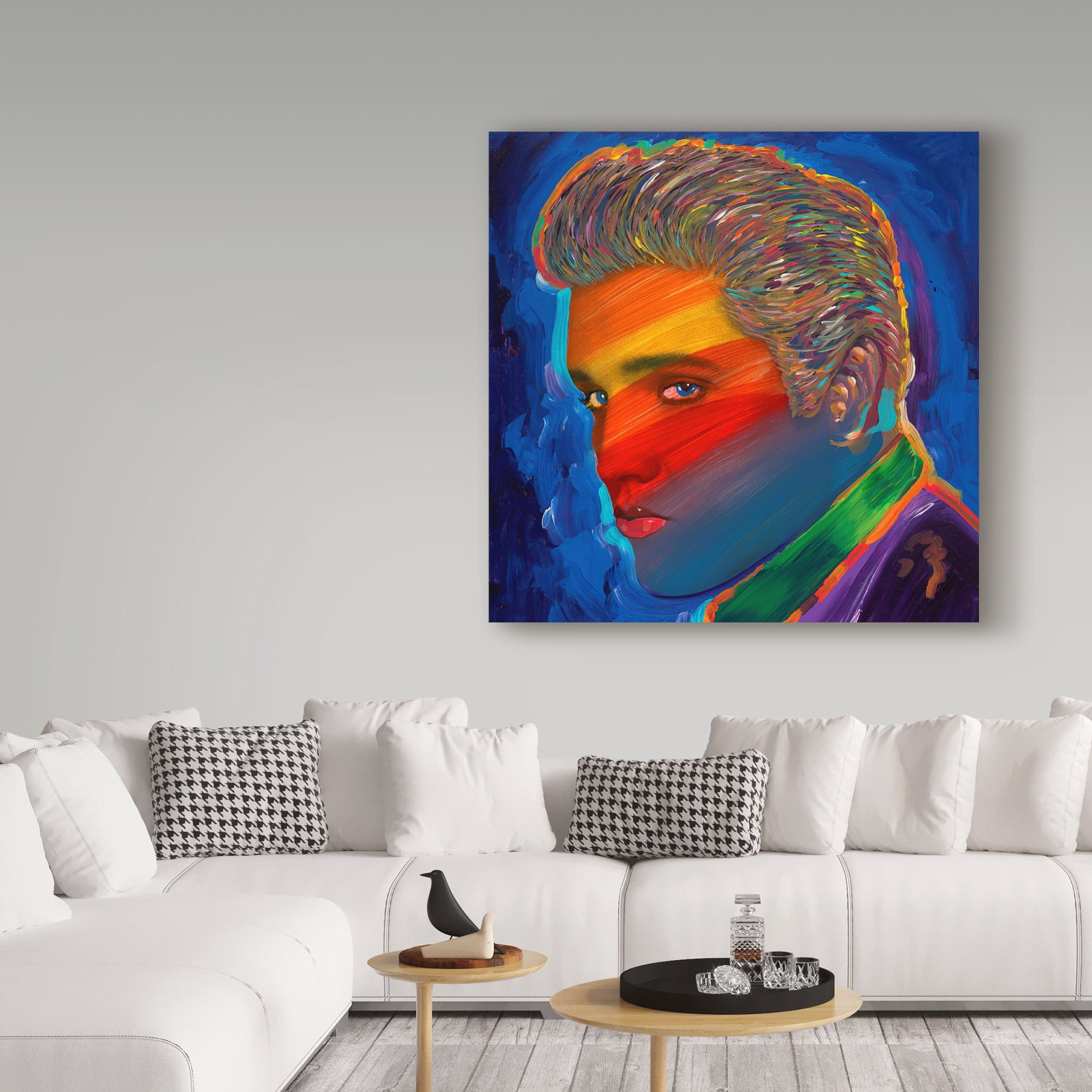 Trademark Fine Art 'Elvis Rainbow' Canvas Art by Howie Green