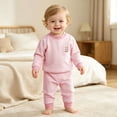 thumbnail image 2 of Baby Boy Girls Girls' 2 Piece Made With Cotton Sleepwear Fall Clothes Fall Winter Outfit 100 Boy Girl Pink Fall Winter Tops+Pants Pajamas & Dailywear Set, 2 of 7