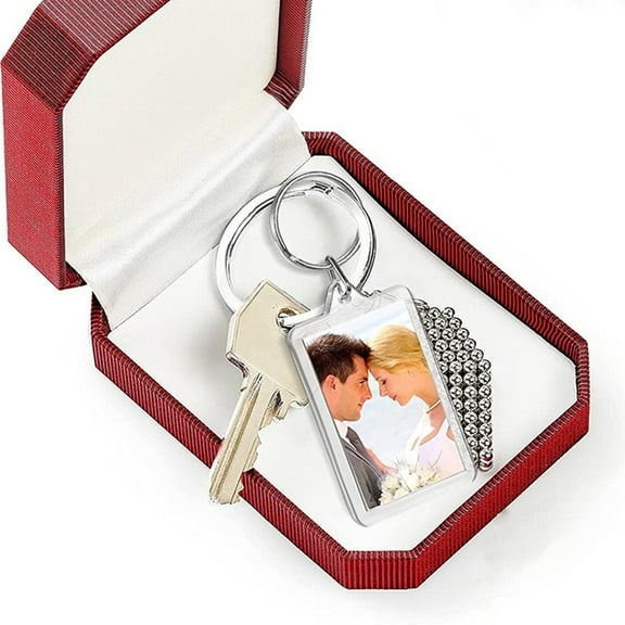 HOMEMAXS 6pcs Mini Photo Keychain Craft Photo Keychain Display Supplies DIY Picture Frame Key Ring Keychain Photo Holder for Home Office School