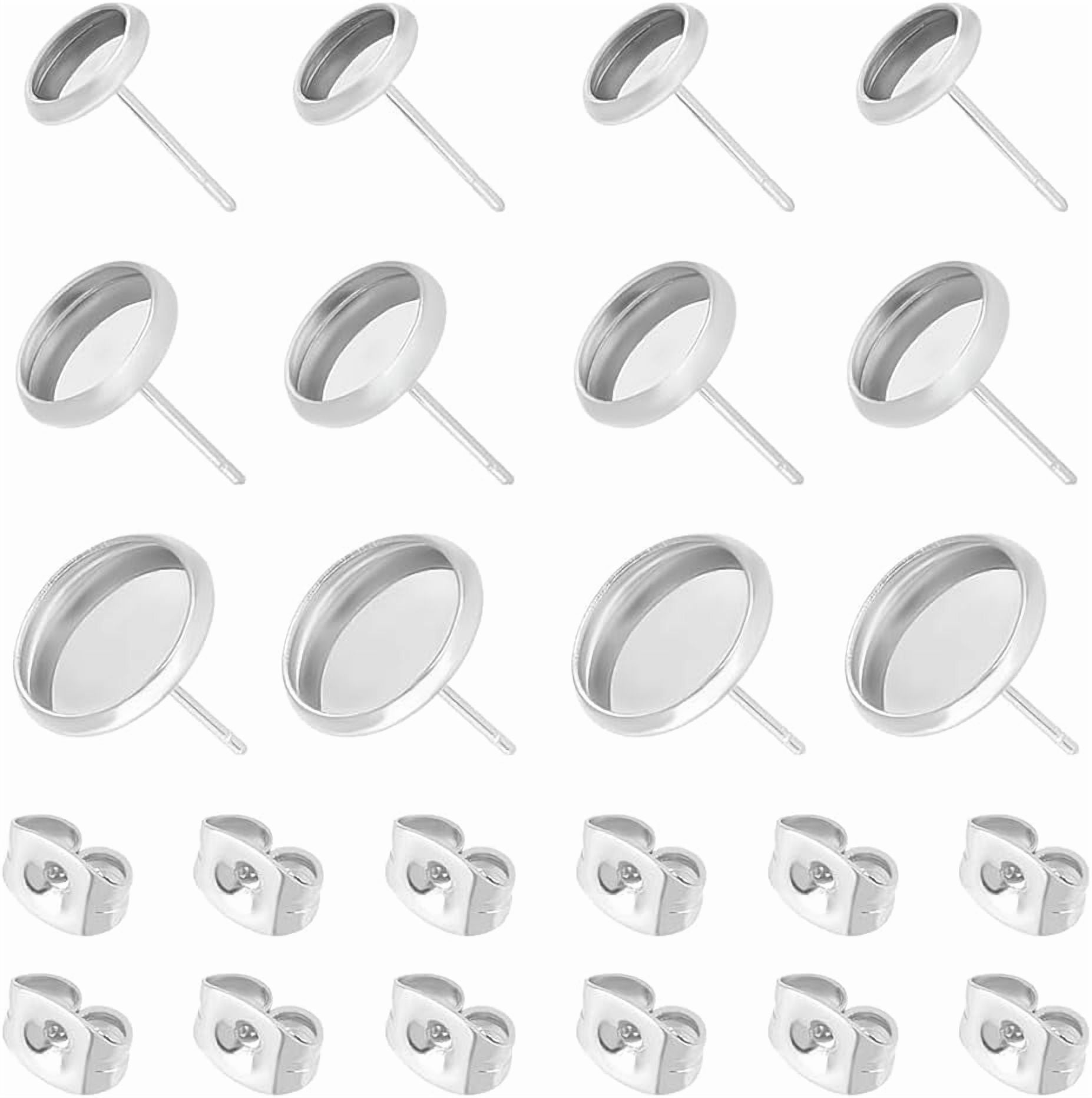 38 juegos de biseles para aretes de 3 tamaños (6, 8 y 10 mm), de acero ...